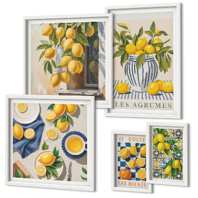Bildergalerie-set für die wand Dekorationen aus der Provence mit Zitrusfrüchten