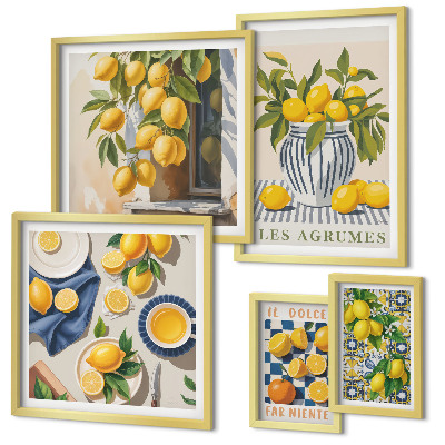 Bildergalerie-set für die wand Dekorationen aus der Provence mit Zitrusfrüchten