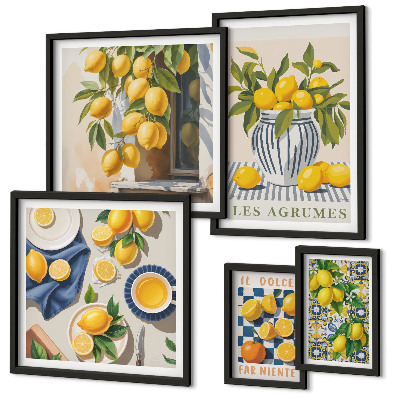 Bildergalerie-set für die wand Dekorationen aus der Provence mit Zitrusfrüchten