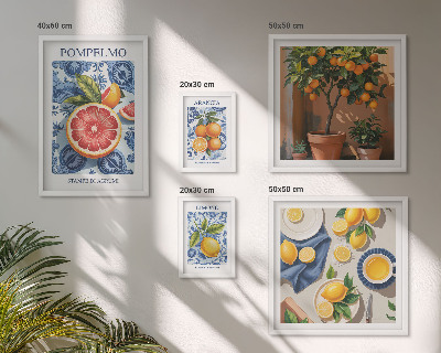 Bildergalerie-set für die wand Vintage-Dekorationen mit Zitrusmotiven