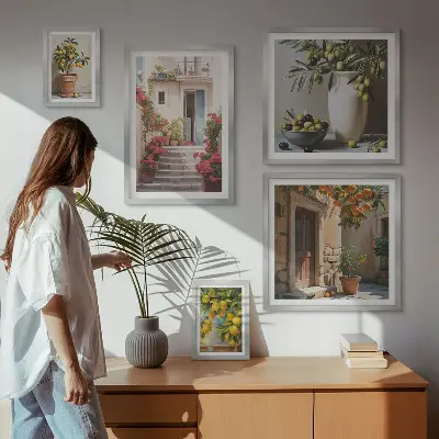 Bilderset fürs Sofa mit atmosphärischen Zitronenstraßen-Motiven