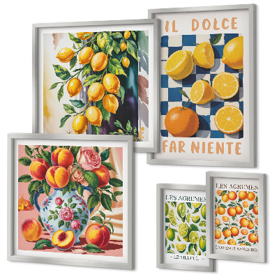 Bildergalerie-set für die wand Zitrus-Retro in der Küche