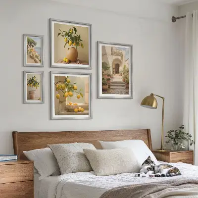Modernes Wandbilderset mit stilvoller Zitrusdekoration