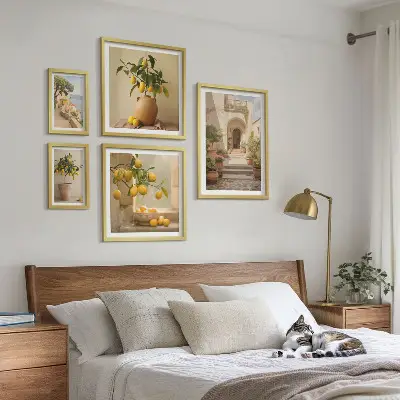 Modernes Wandbilderset mit stilvoller Zitrusdekoration