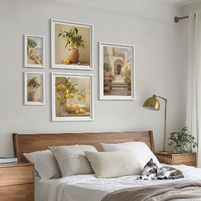 Modernes Wandbilderset mit stilvoller Zitrusdekoration