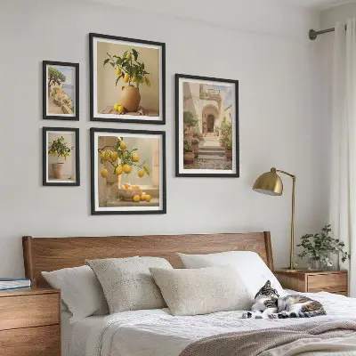 Modernes Wandbilderset mit stilvoller Zitrusdekoration