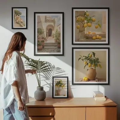 Modernes Wandbilderset mit stilvoller Zitrusdekoration