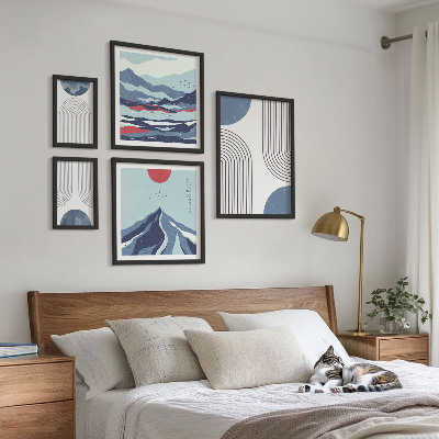 Bilderset fürs sofa Abstrakte Landschaftsgeometrie