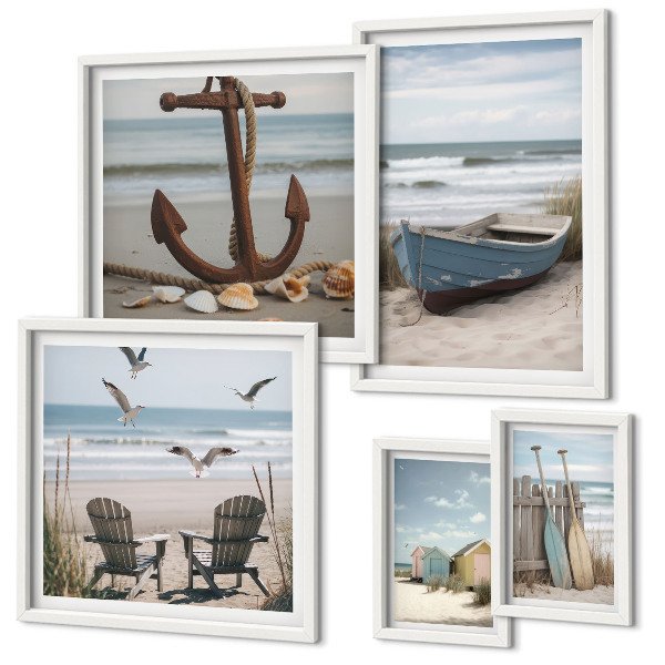 Bildergalerie-set für die wand Küstenatmosphäre, Entspannung, Strand