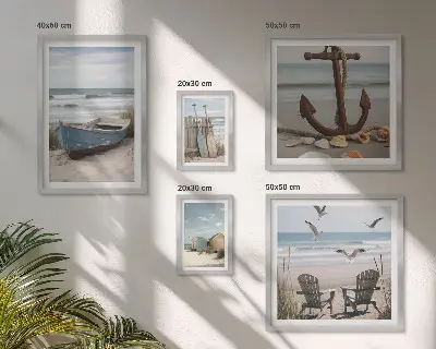 Bildergalerie-Set für die Wand mit Motiven von Küstenatmosphäre, Entspannung und Strand