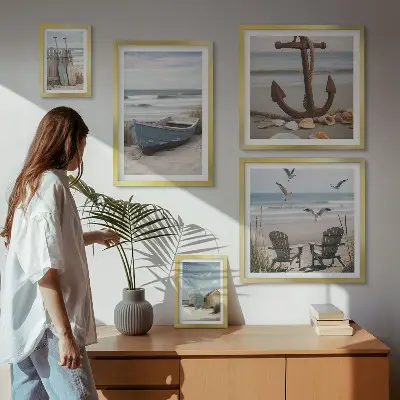 Bildergalerie-Set für die Wand mit Motiven von Küstenatmosphäre, Entspannung und Strand