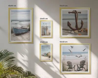 Bildergalerie-Set für die Wand mit Motiven von Küstenatmosphäre, Entspannung und Strand