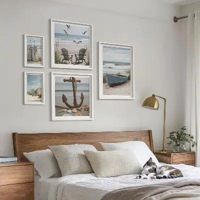 Bildergalerie-Set für die Wand mit Motiven von Küstenatmosphäre, Entspannung und Strand