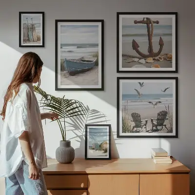 Bildergalerie-Set für die Wand mit Motiven von Küstenatmosphäre, Entspannung und Strand