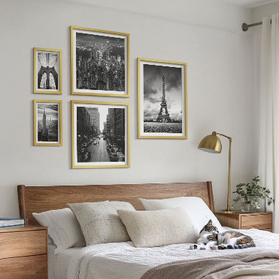 Modernes wandbilder-set Architektur-Ikonen in Schwarz-Weiß