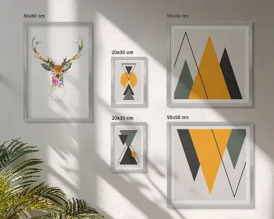 Wandbilder-Set mit bunten Motiven im Boho-Stil