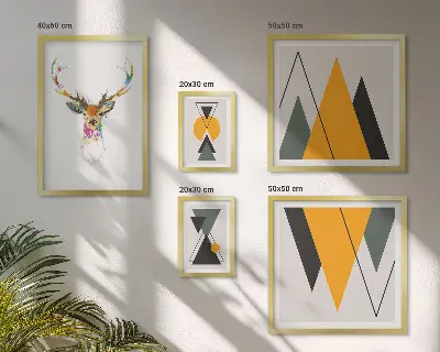 Wandbilder-Set mit bunten Motiven im Boho-Stil