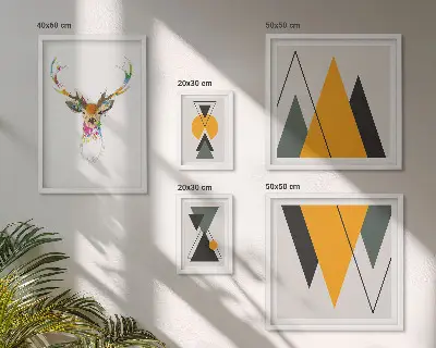 Wandbilder-Set mit bunten Motiven im Boho-Stil