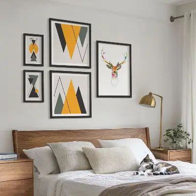 Wandbilder-Set mit bunten Motiven im Boho-Stil