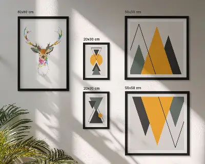Wandbilder-Set mit bunten Motiven im Boho-Stil
