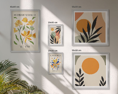 Modernes wandbilder-set Abstrakte Blumen im Boho-Stil
