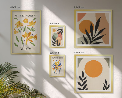 Modernes wandbilder-set Abstrakte Blumen im Boho-Stil
