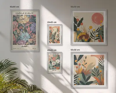 Bilderset für das Sofa mit Blumenmotiven aus Paris und London