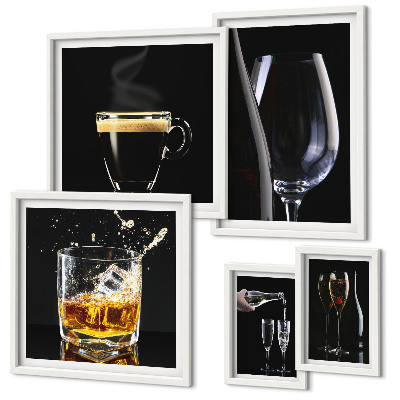 Modernes wandbilder-set Cocktails im Bar-Stil