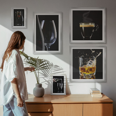 Modernes wandbilder-set Cocktails im Bar-Stil