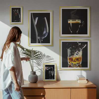 Modernes wandbilder-set Cocktails im Bar-Stil