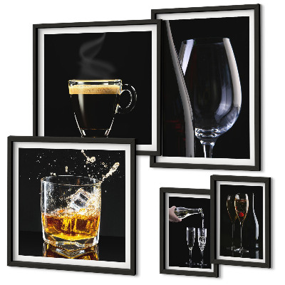 Modernes wandbilder-set Cocktails im Bar-Stil