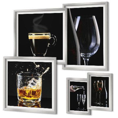 Modernes wandbilder-set Cocktails im Bar-Stil