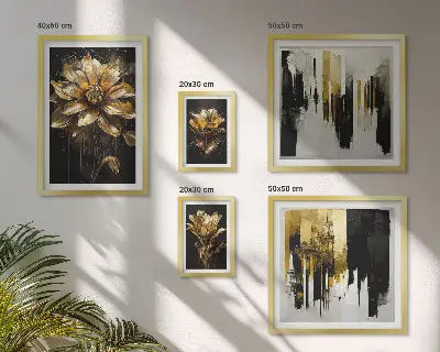 Modernes Wandbilder-Set mit eleganten Blumenmotiven für ein modernes Ambiente