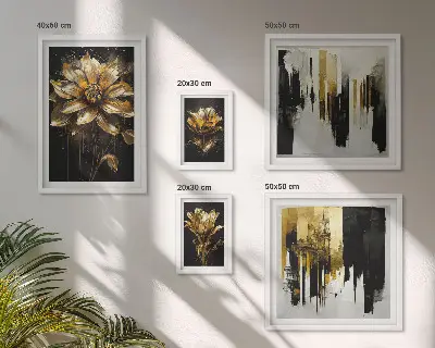 Modernes Wandbilder-Set mit eleganten Blumenmotiven für ein modernes Ambiente