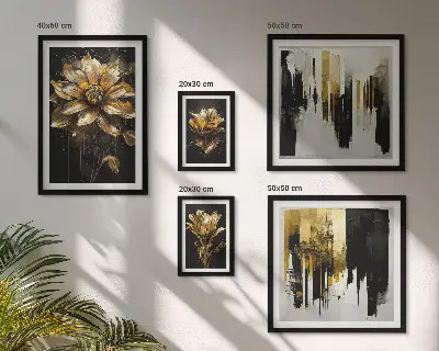 Modernes Wandbilder-Set mit eleganten Blumenmotiven für ein modernes Ambiente
