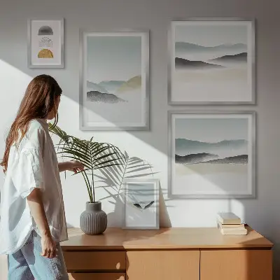 Wandbilder-Set mit abstrakten Naturlandschaften
