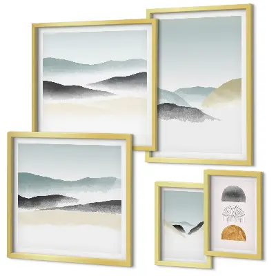 Wandbilder-Set mit abstrakten Naturlandschaften