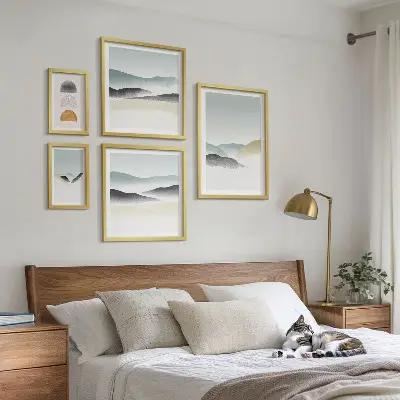 Wandbilder-Set mit abstrakten Naturlandschaften