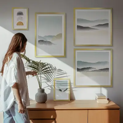 Wandbilder-Set mit abstrakten Naturlandschaften
