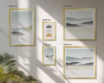 Wandbilder-Set mit abstrakten Naturlandschaften