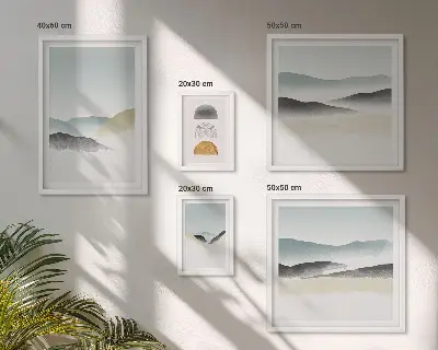 Wandbilder-Set mit abstrakten Naturlandschaften