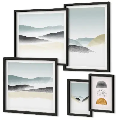 Wandbilder-Set mit abstrakten Naturlandschaften