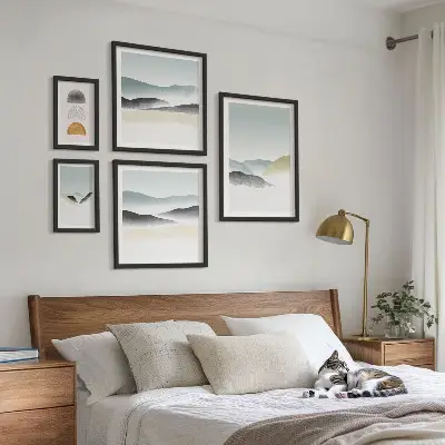 Wandbilder-Set mit abstrakten Naturlandschaften