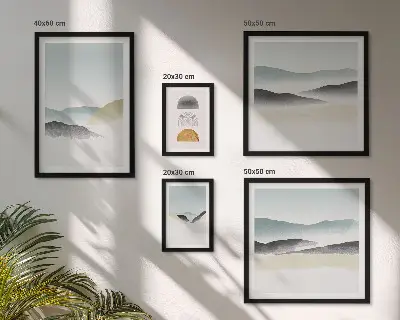 Wandbilder-Set mit abstrakten Naturlandschaften
