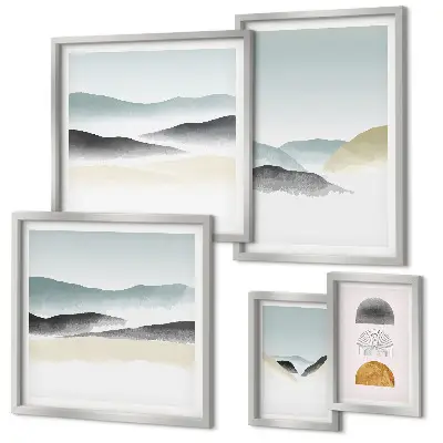 Wandbilder-Set mit abstrakten Naturlandschaften