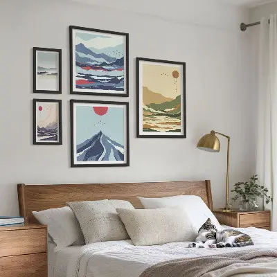 Modernes Wandbilderset mit Berglandschaften und Naturmotiven