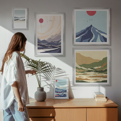 Bildergalerie-set für die wand Abstrakte Berglandschaften