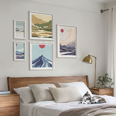Bildergalerie-set für die wand Abstrakte Berglandschaften