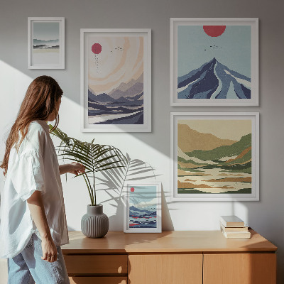 Bildergalerie-set für die wand Abstrakte Berglandschaften