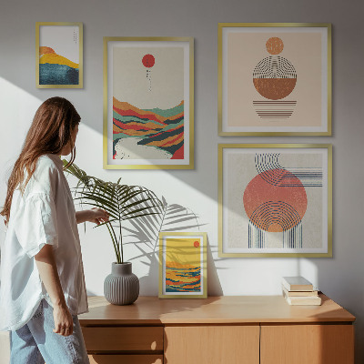 Modernes wandbilder-set Abstrakte geometrische Landschaften